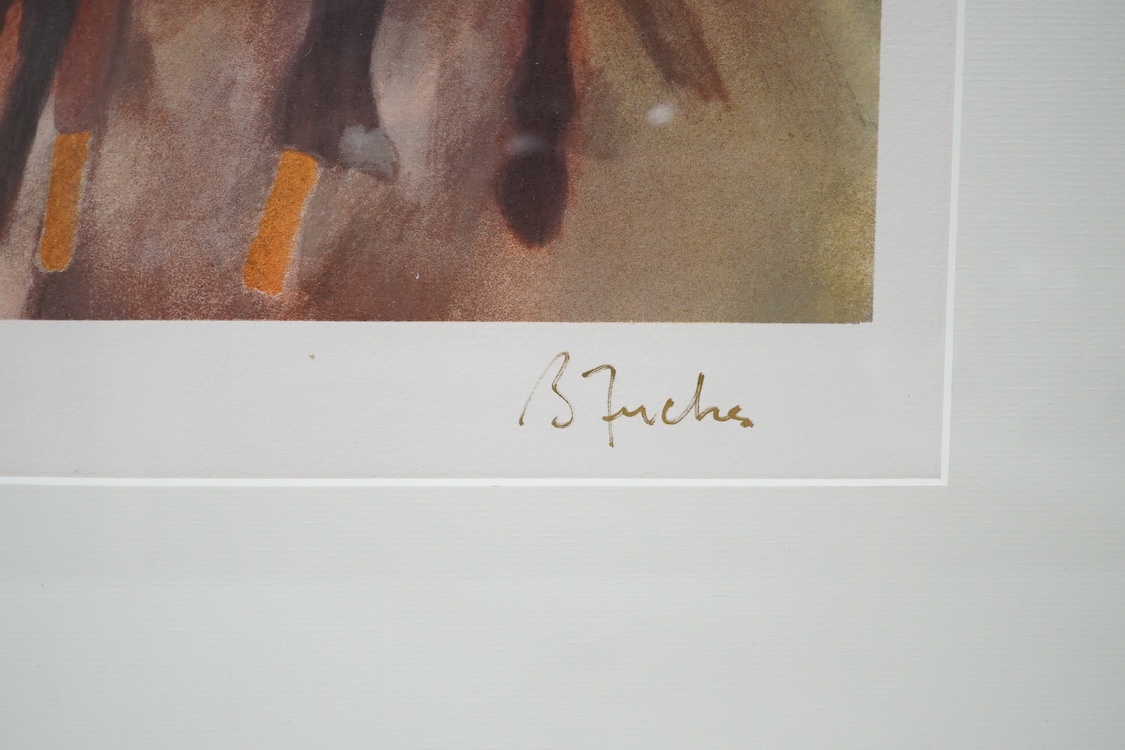 1744B. Fuchs, Saratoga Paddocks, Horse racing interest, signed in ink, limited edition colour print 194/350, 85 x 61cm